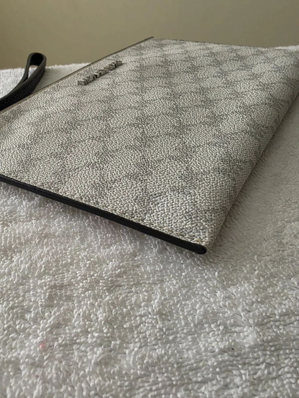 Michael Kors Silver Logo Wristlet Clutch